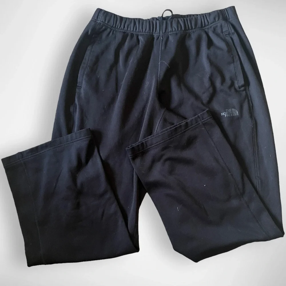 THE NORTH FACE Men's Black Wide Leg Sweatpants Large | EUC - Picture 2 of 8
